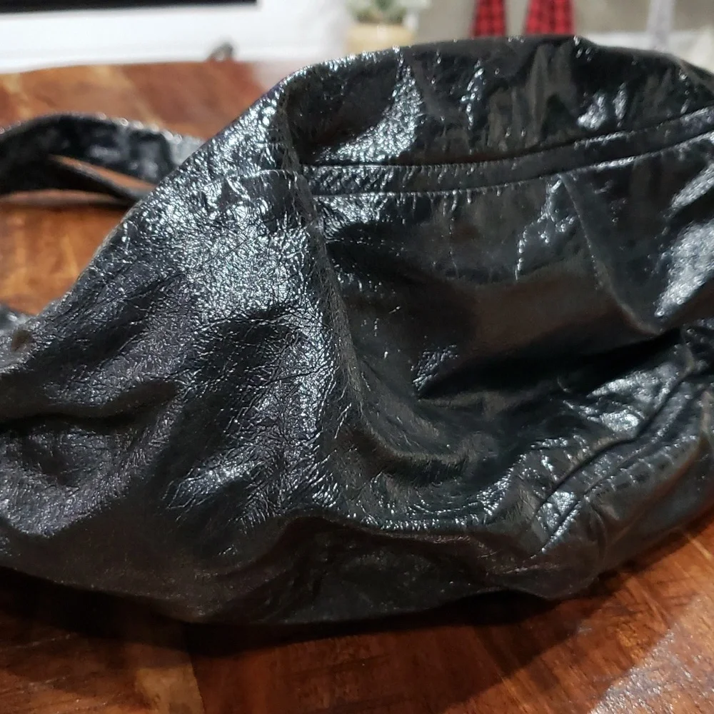 Marc By Marc Jacobs Silver and Black Slouch Hobo Leather Bag